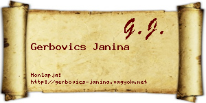 Gerbovics Janina névjegykártya